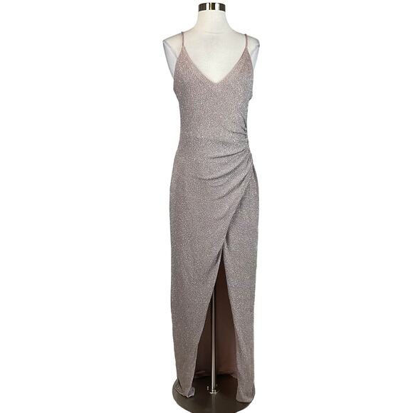 Betsy & Adam Women's Formal Dress Size 6 Purple Metallic Knit Sleeveless Gown - Picture 1 of 12